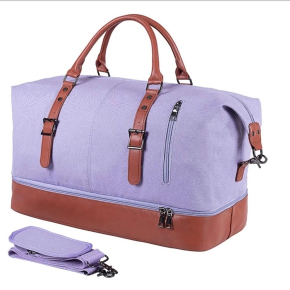 Travel Bag with Shoe PouchCanvas Weekender Duffle Bag - Picture 3 of 4